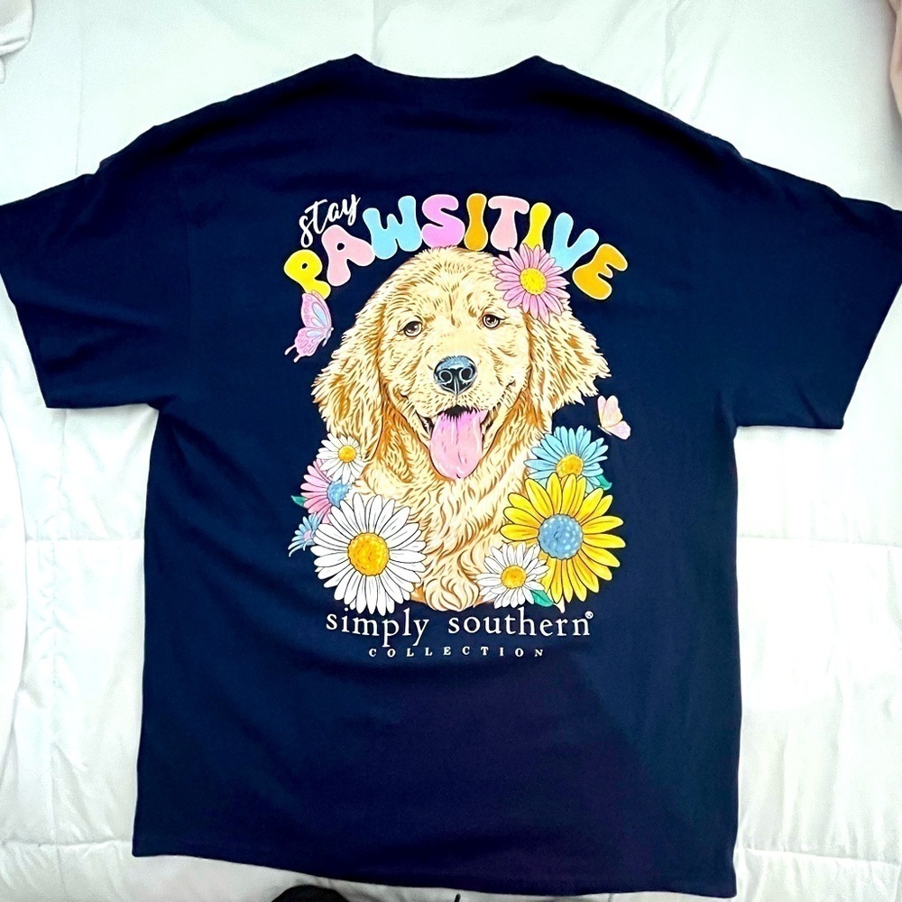 Simply Southern “Stay Pawsitive” Size Small. Navy